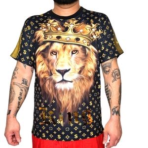 3D Crown Lion King Men's Graphic Tee